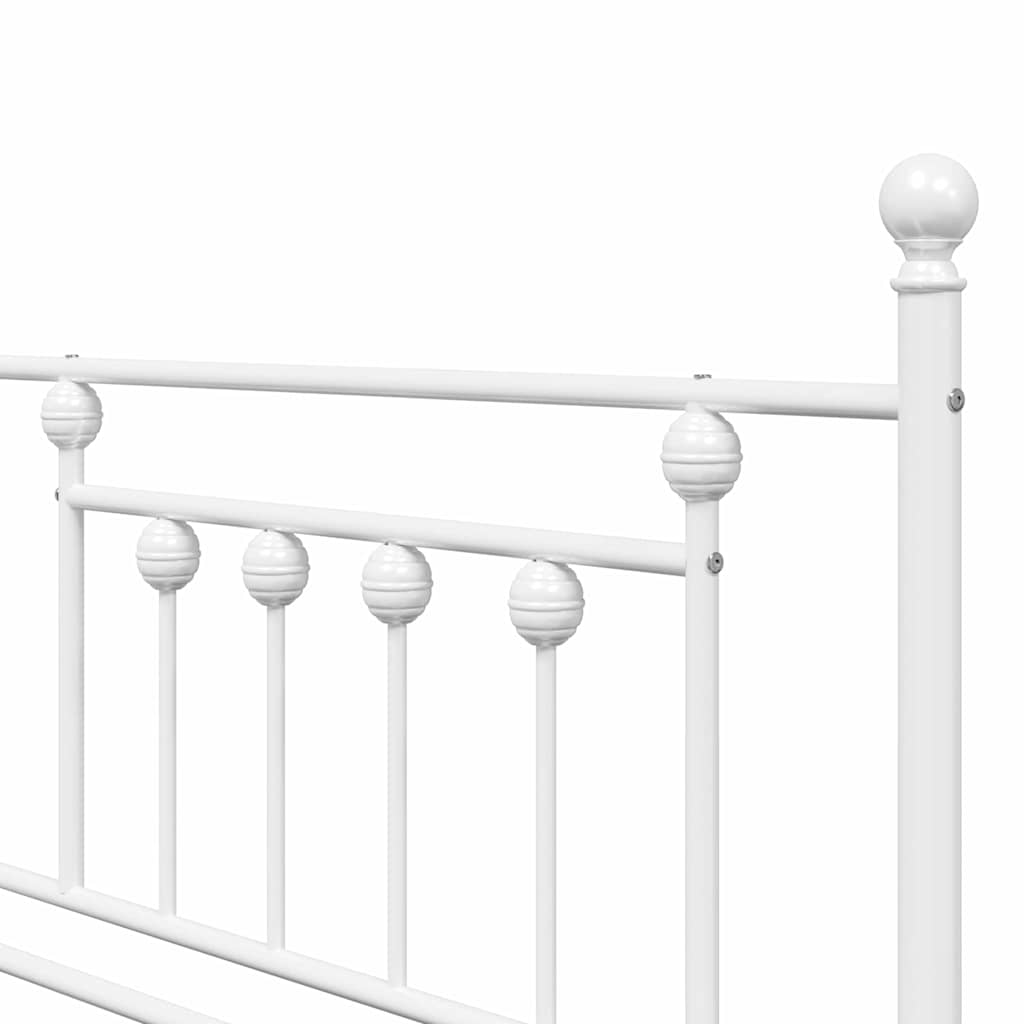 Cadre de lit de jour avec tête de lit Blanc 107 x 203 cm Acier