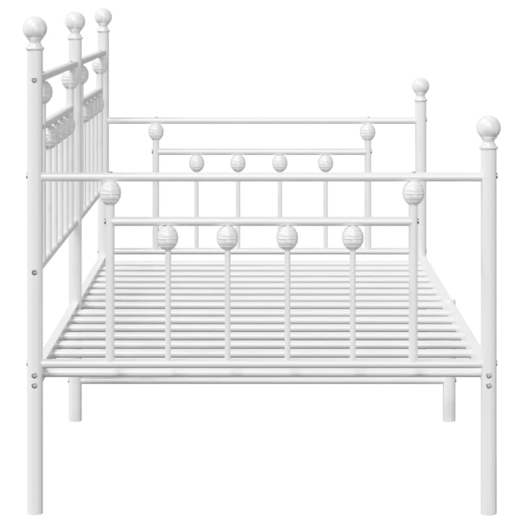 Cadre de lit de jour avec tête de lit Blanc 107 x 203 cm Acier