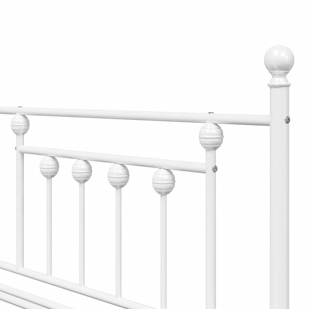 Cadre de lit de jour avec tête de lit Blanc 107 x 203 cm Acier