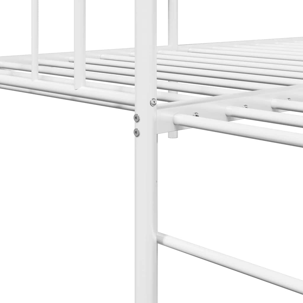 Cadre de lit de jour avec tête de lit Blanc 107 x 203 cm Acier