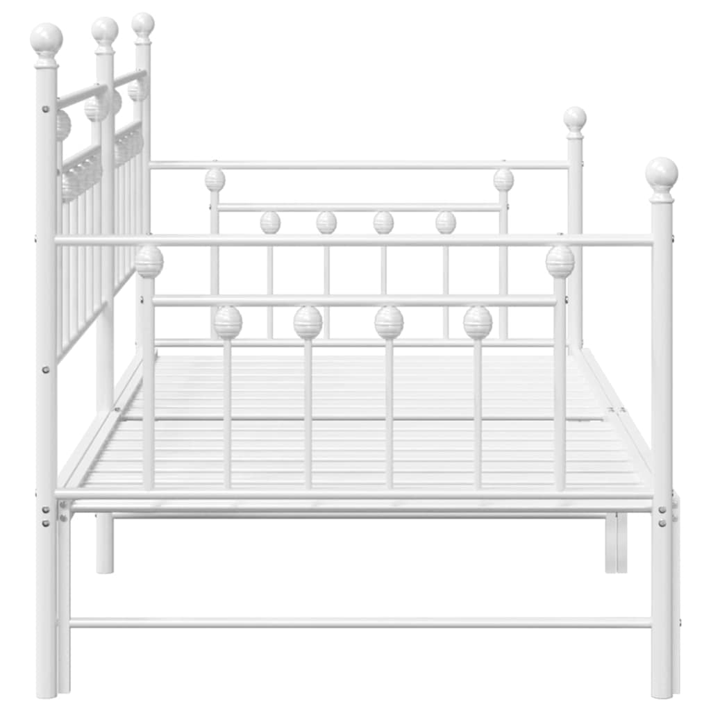 Cadre de lit de jour avec tête de lit Blanc 107 x 203 cm Acier