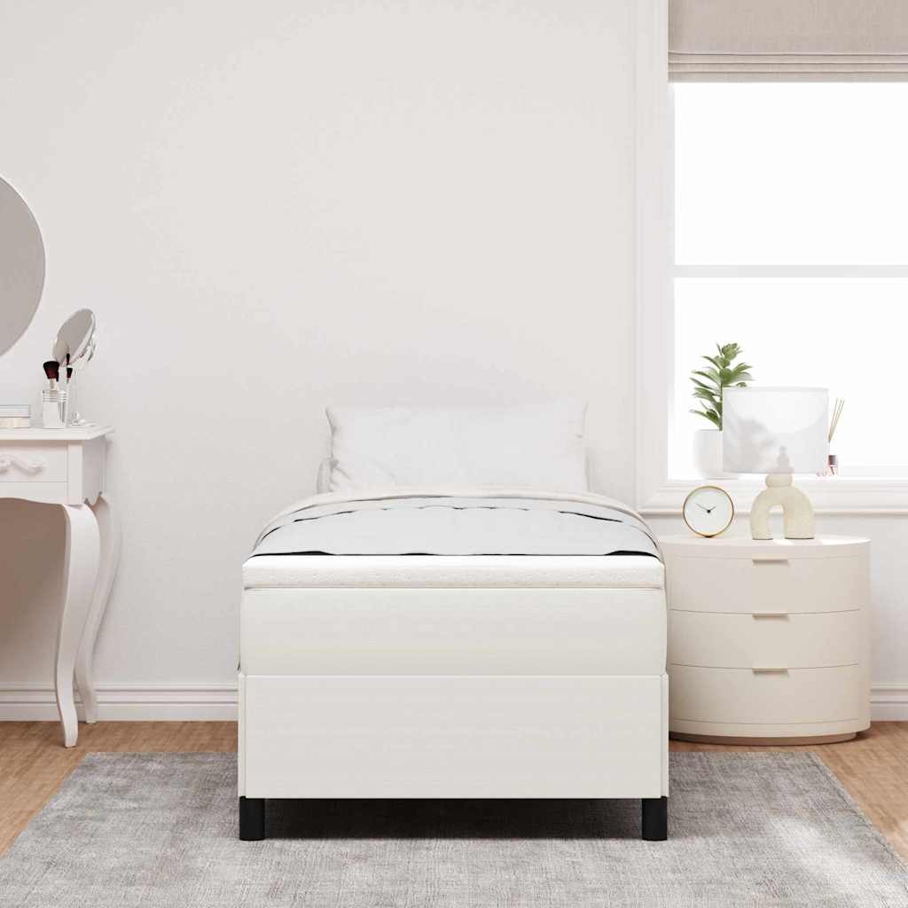 Cadre de lit Crème 90 x 190 cm Tissu en velours côtelé