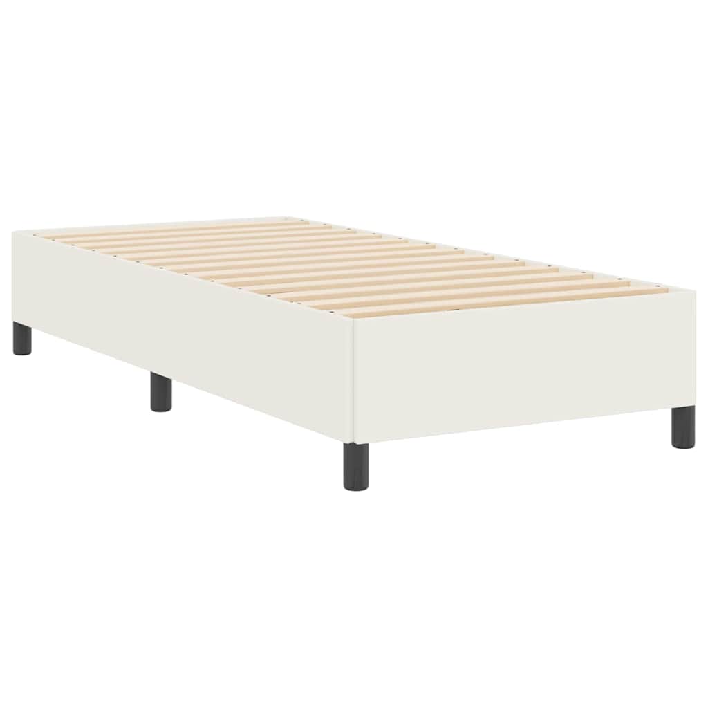 Cadre de lit Crème 90 x 190 cm Tissu en velours côtelé