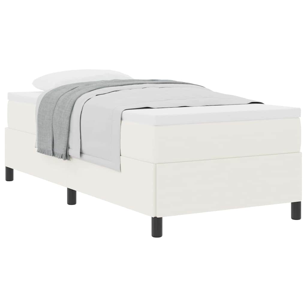 Cadre de lit Crème 90 x 190 cm Tissu en velours côtelé