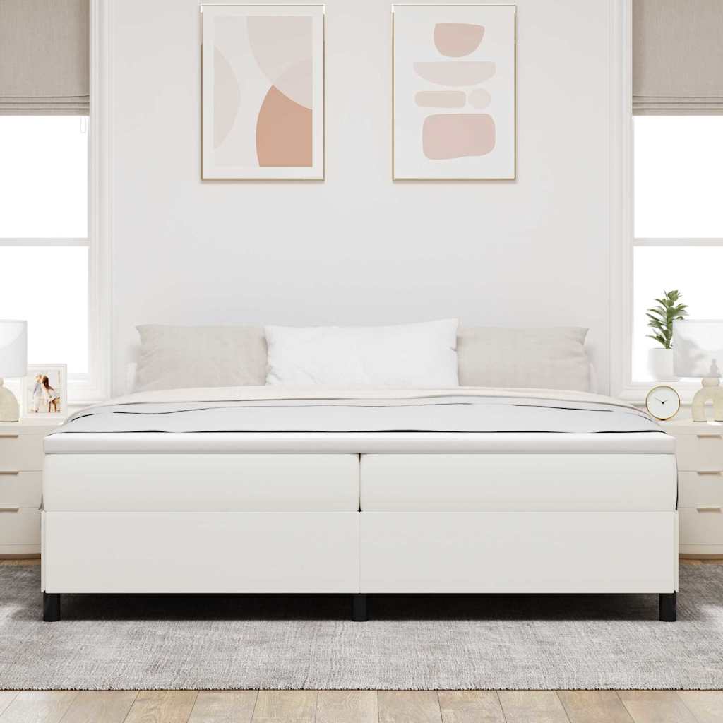 Cadre de lit Crème 200 x 200 cm Tissu en velours côtelé