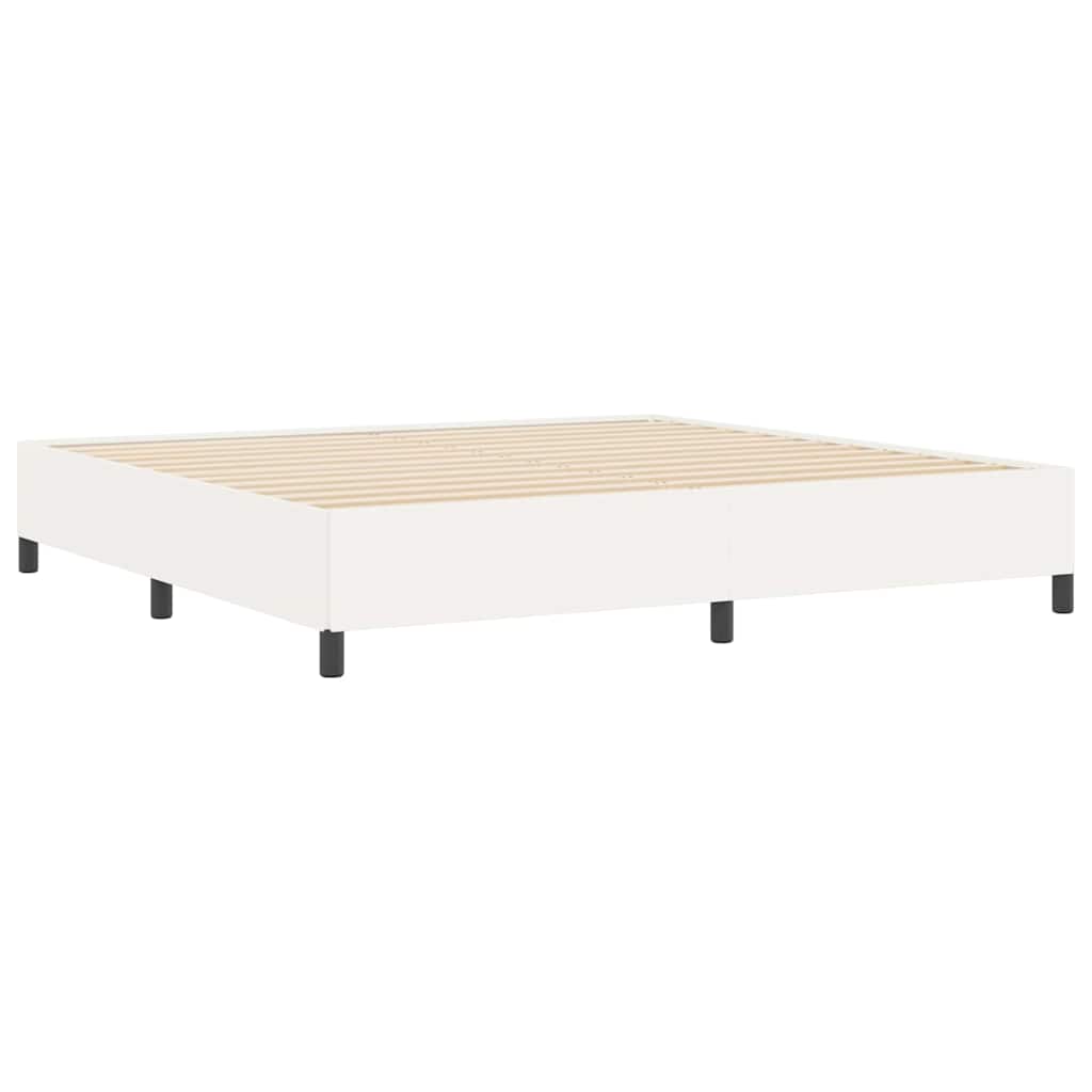 Cadre de lit Crème 200 x 200 cm Tissu en velours côtelé