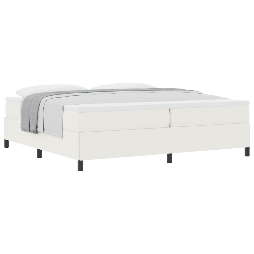 Cadre de lit Crème 200 x 200 cm Tissu en velours côtelé