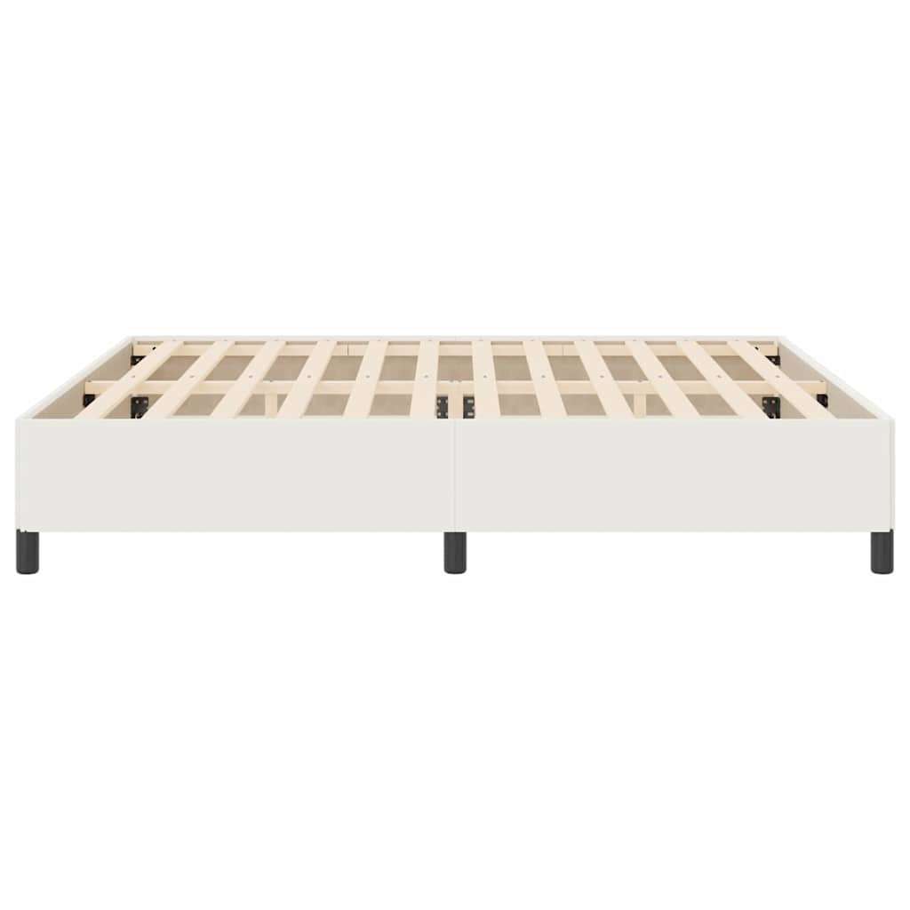 Cadre de lit Crème 200 x 200 cm Tissu en velours côtelé