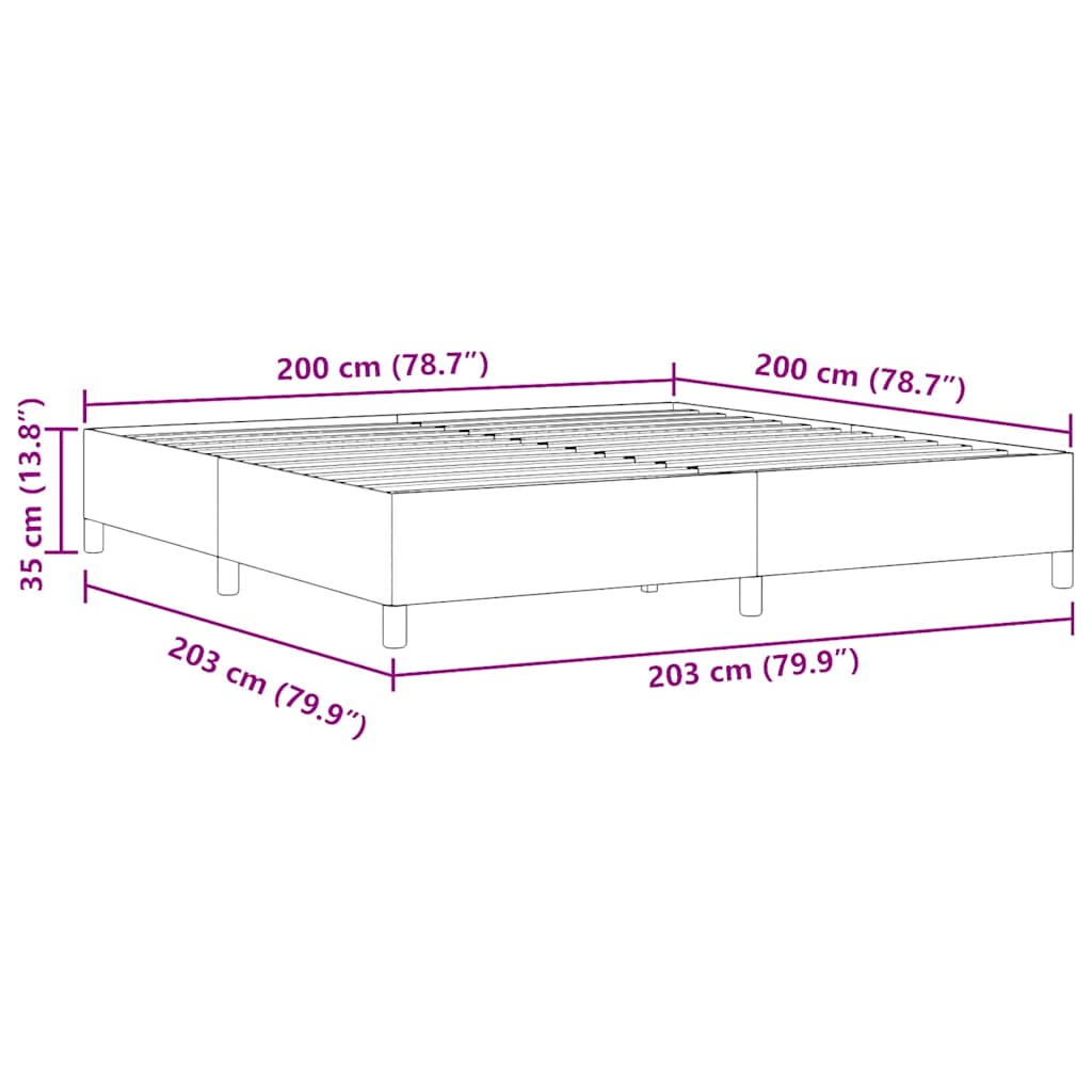 Cadre de lit Crème 200 x 200 cm Tissu en velours côtelé