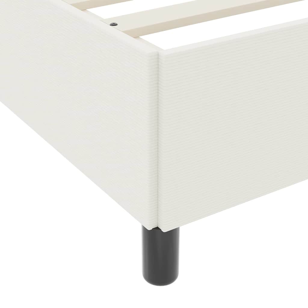 Cadre de lit Crème 90 x 200 cm Tissu en velours côtelé