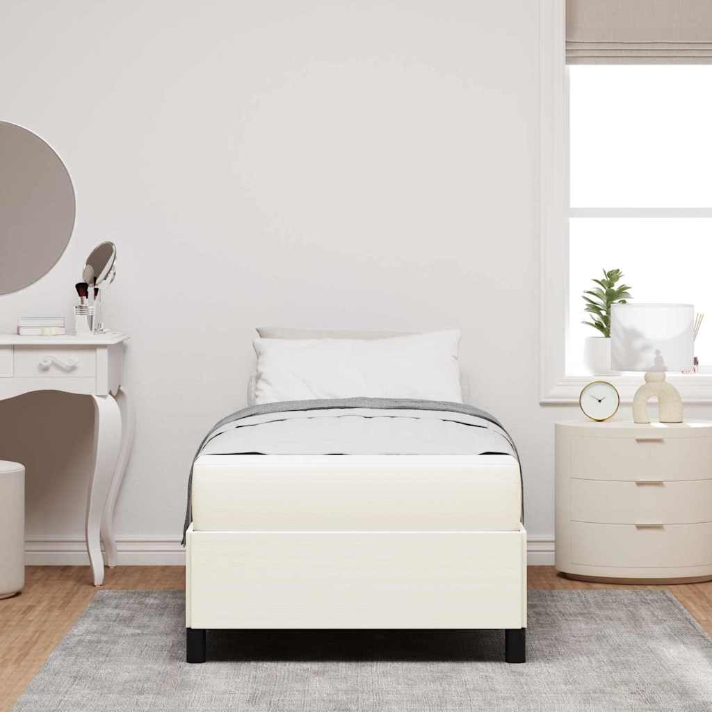 Cadre de lit Crème 90 x 200 cm Tissu en velours côtelé