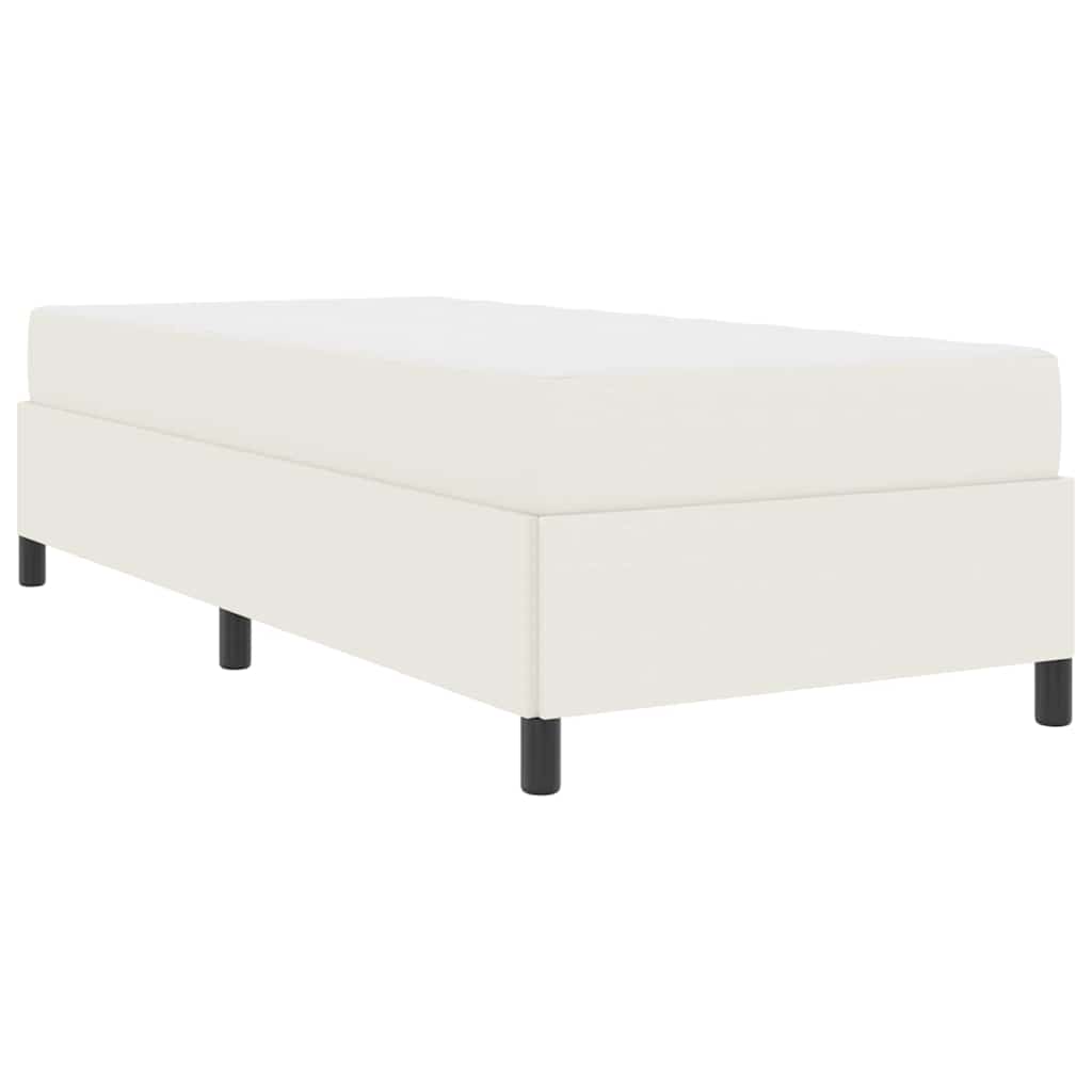 Cadre de lit Crème 90 x 200 cm Tissu en velours côtelé