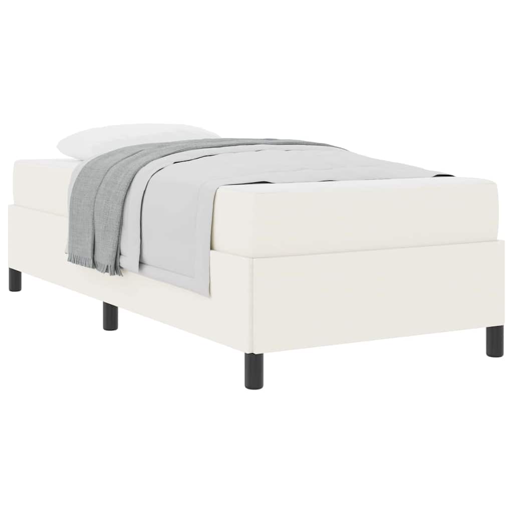 Cadre de lit Crème 90 x 200 cm Tissu en velours côtelé