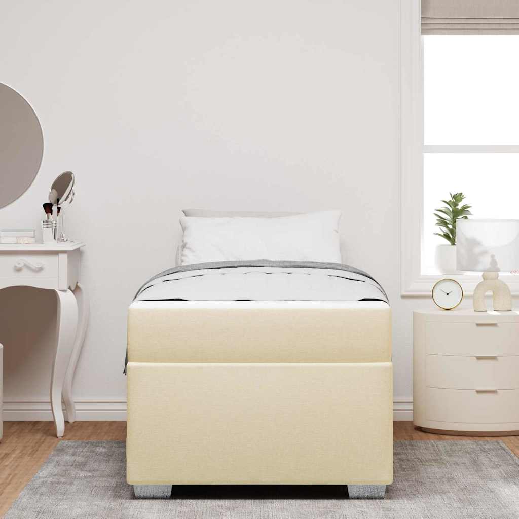 Cadre de lit Crème 80 x 200 cm tissu