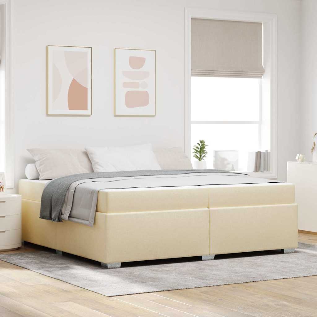 Cadre de lit Crème 200 x 200 cm tissu
