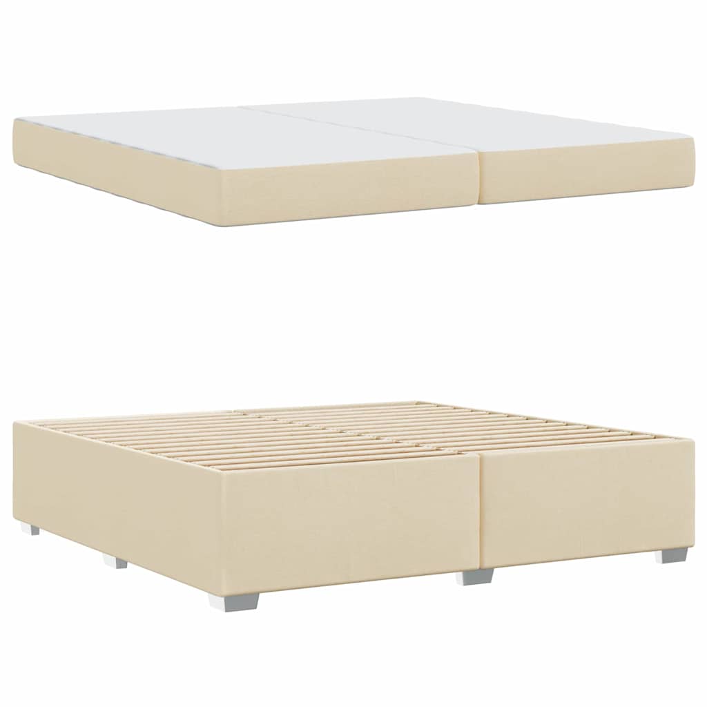 Cadre de lit Crème 200 x 200 cm tissu