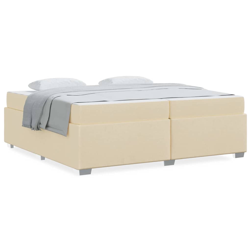 Cadre de lit Crème 200 x 200 cm tissu