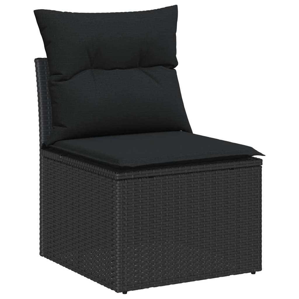 Ensemble de canapé de jardin 10 pcs Noir polyrotin
