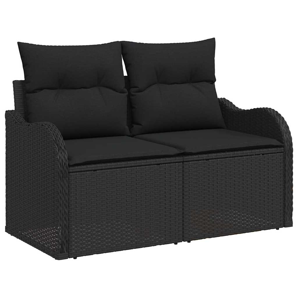 Ensemble de canapé de jardin 10 pcs Noir polyrotin