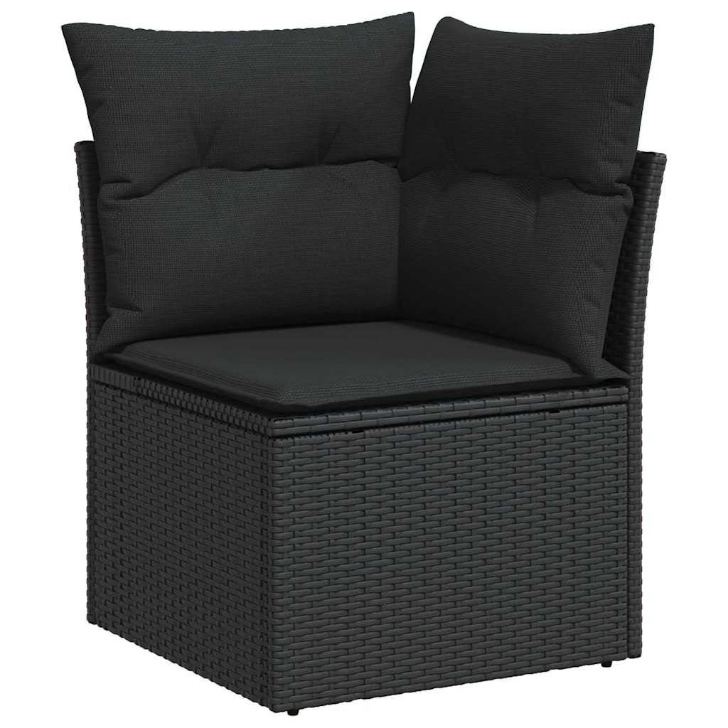 Ensemble de canapé de jardin 10 pcs Noir polyrotin