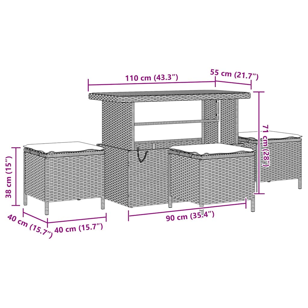 Ensemble de canapé de jardin 10 pcs Noir polyrotin