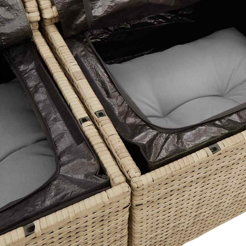 Ensemble de canapé de jardin 12 pcs Beige, Gris clair
