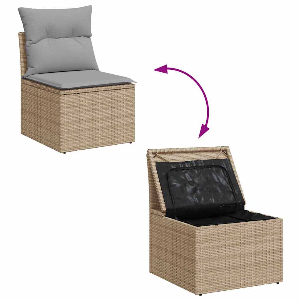 Ensemble de canapé de jardin 12 pcs Beige, Gris clair