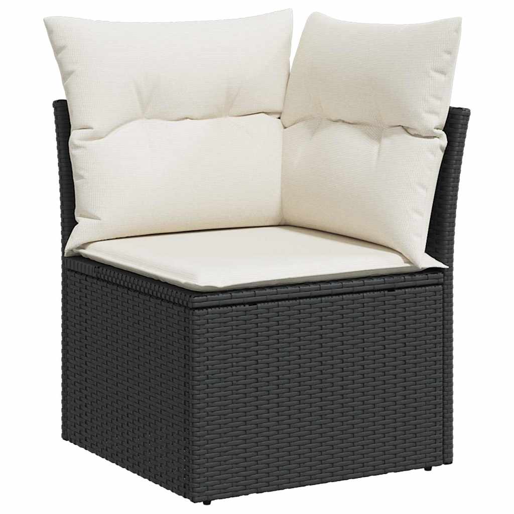 Ensemble de canapé de jardin avec coussin 12 pcs Noir, Crème