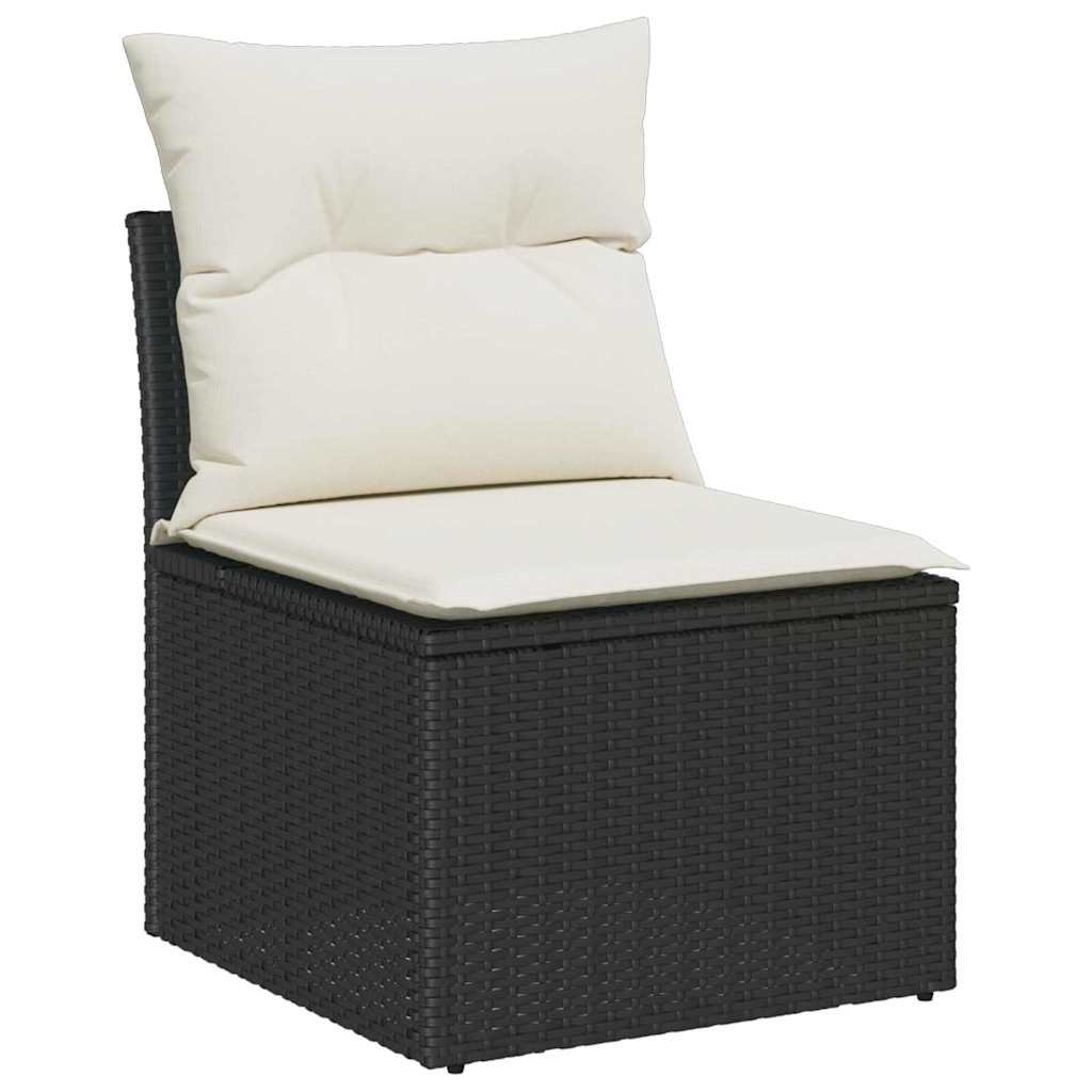 Ensemble de canapé de jardin avec coussin 12 pcs Noir, Crème