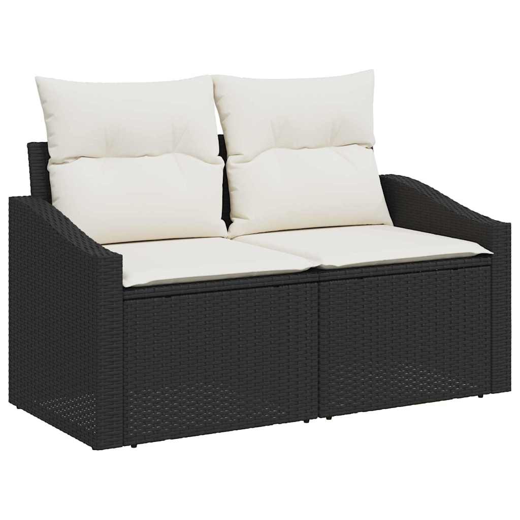 Ensemble de canapé de jardin avec coussin 12 pcs Noir, Crème
