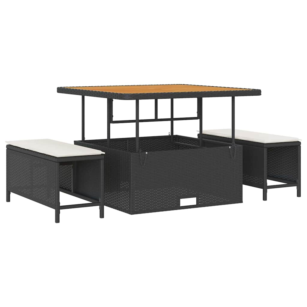 Ensemble de canapé de jardin avec coussin 12 pcs Noir, Crème