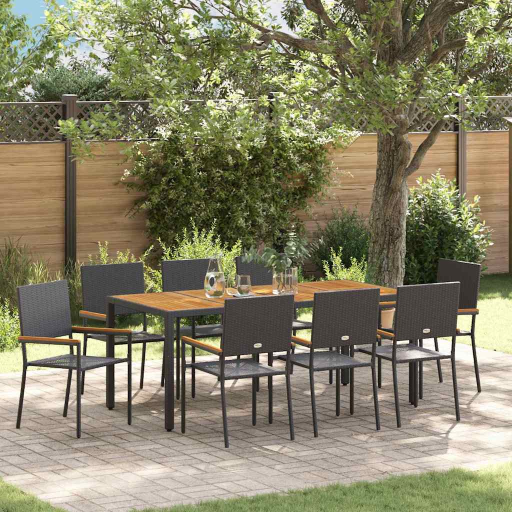9 pcs Noir, Marron 190 x 90 x 75 cm