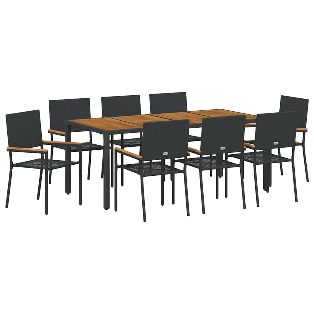 9 pcs Noir, Marron 190 x 90 x 75 cm