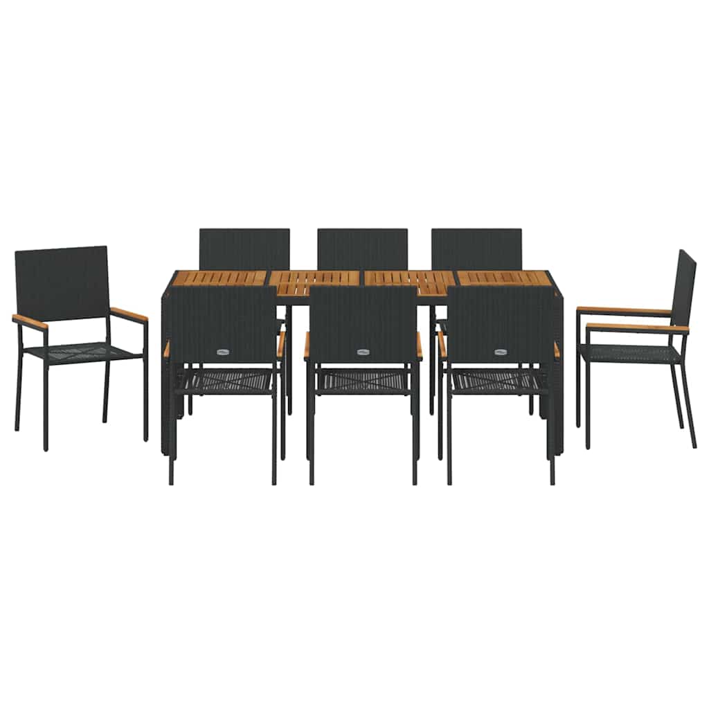 9 pcs Noir, Marron 190 x 90 x 75 cm