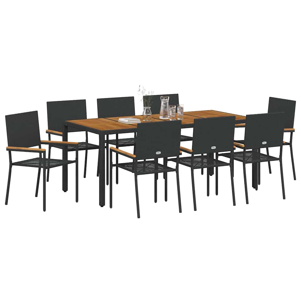9 pcs Noir, Marron 190 x 90 x 75 cm
