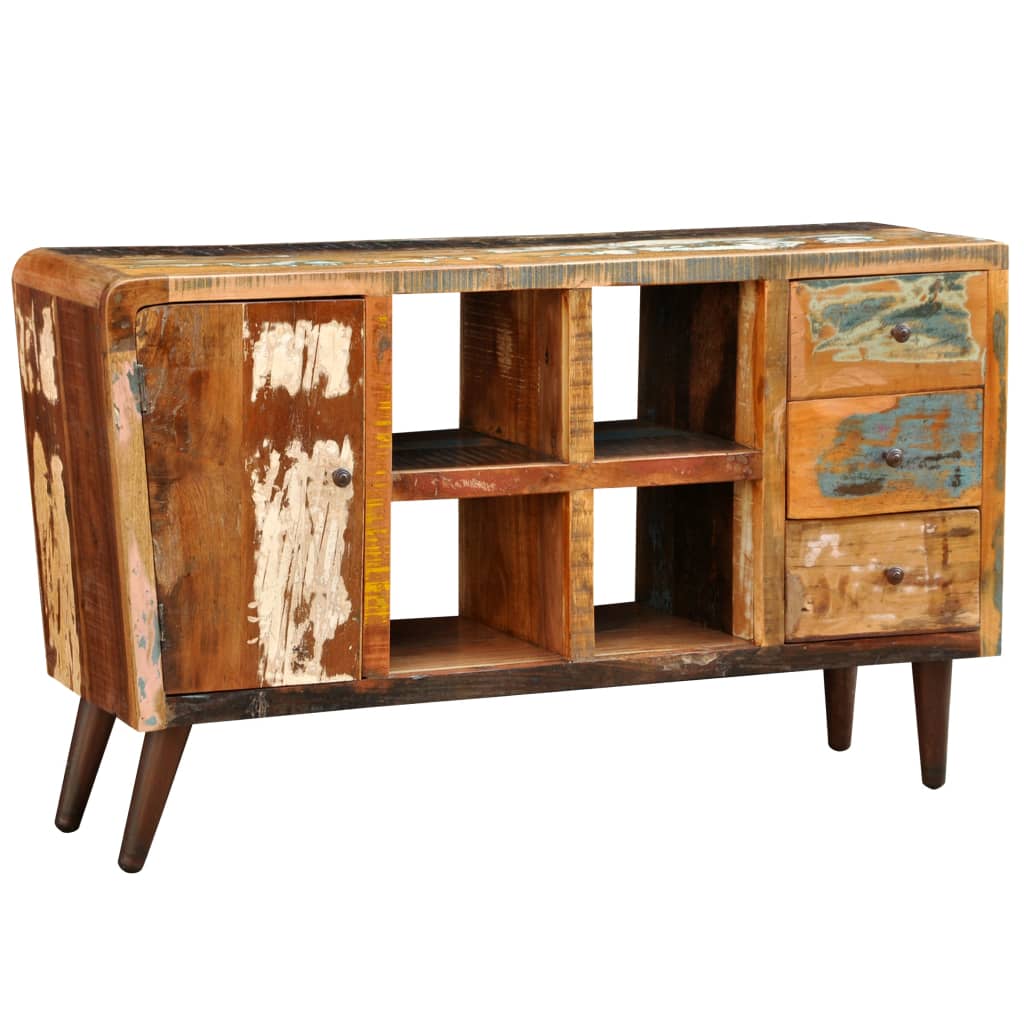 Armoire avec 1 porte 4 étagères 3 tiroirs Bois massif récupéré - Buffets & bahuts