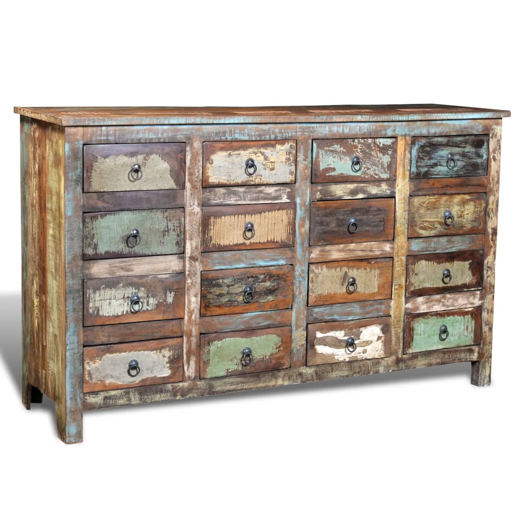 Armoire avec 16 tiroirs en style antique Bois massif recyclé - Commodes