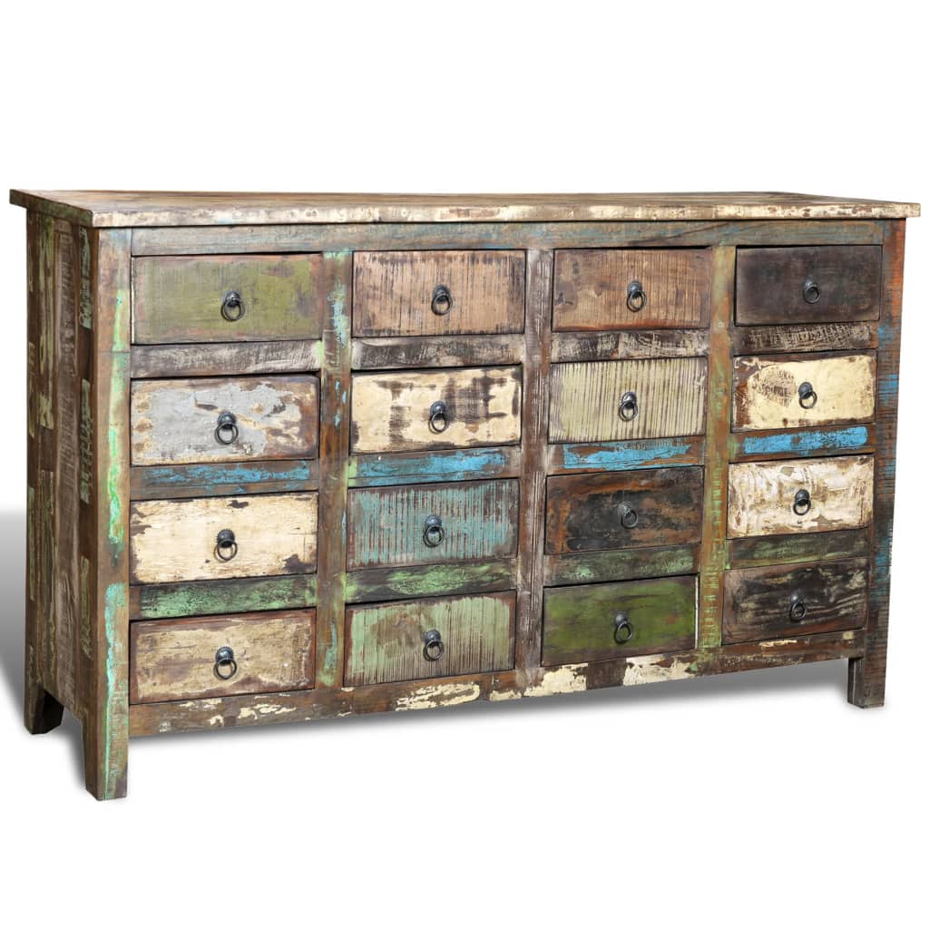 Armoire avec 16 tiroirs en style antique Bois massif recyclé - Commodes