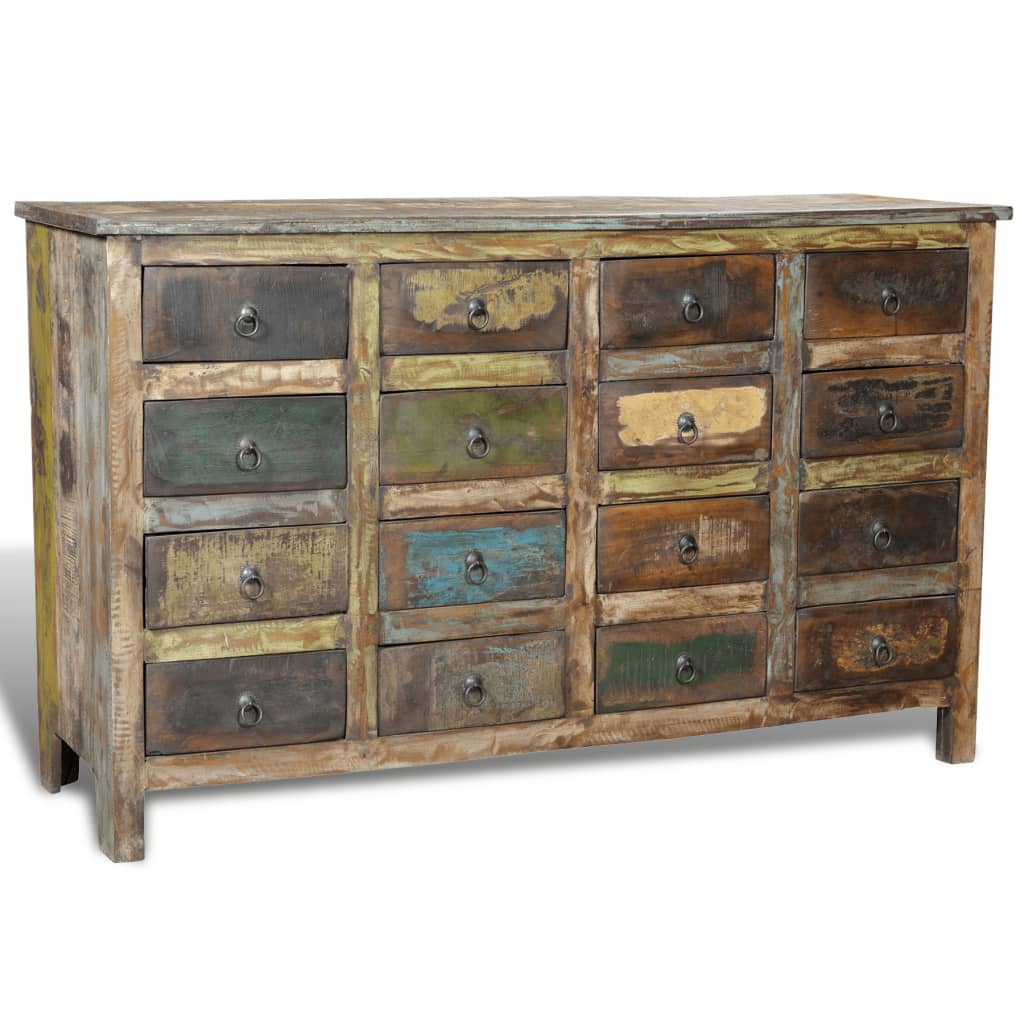 Armoire avec 16 tiroirs en style antique Bois massif recyclé - Commodes