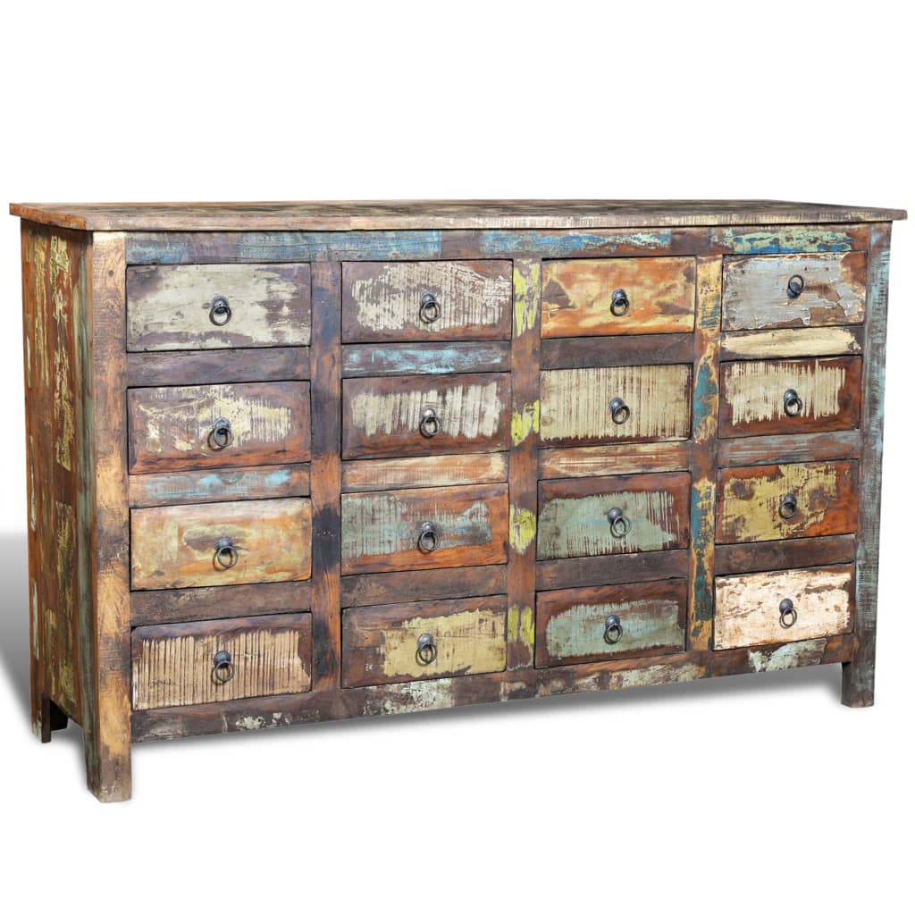 Armoire avec 16 tiroirs en style antique Bois massif recyclé - Commodes