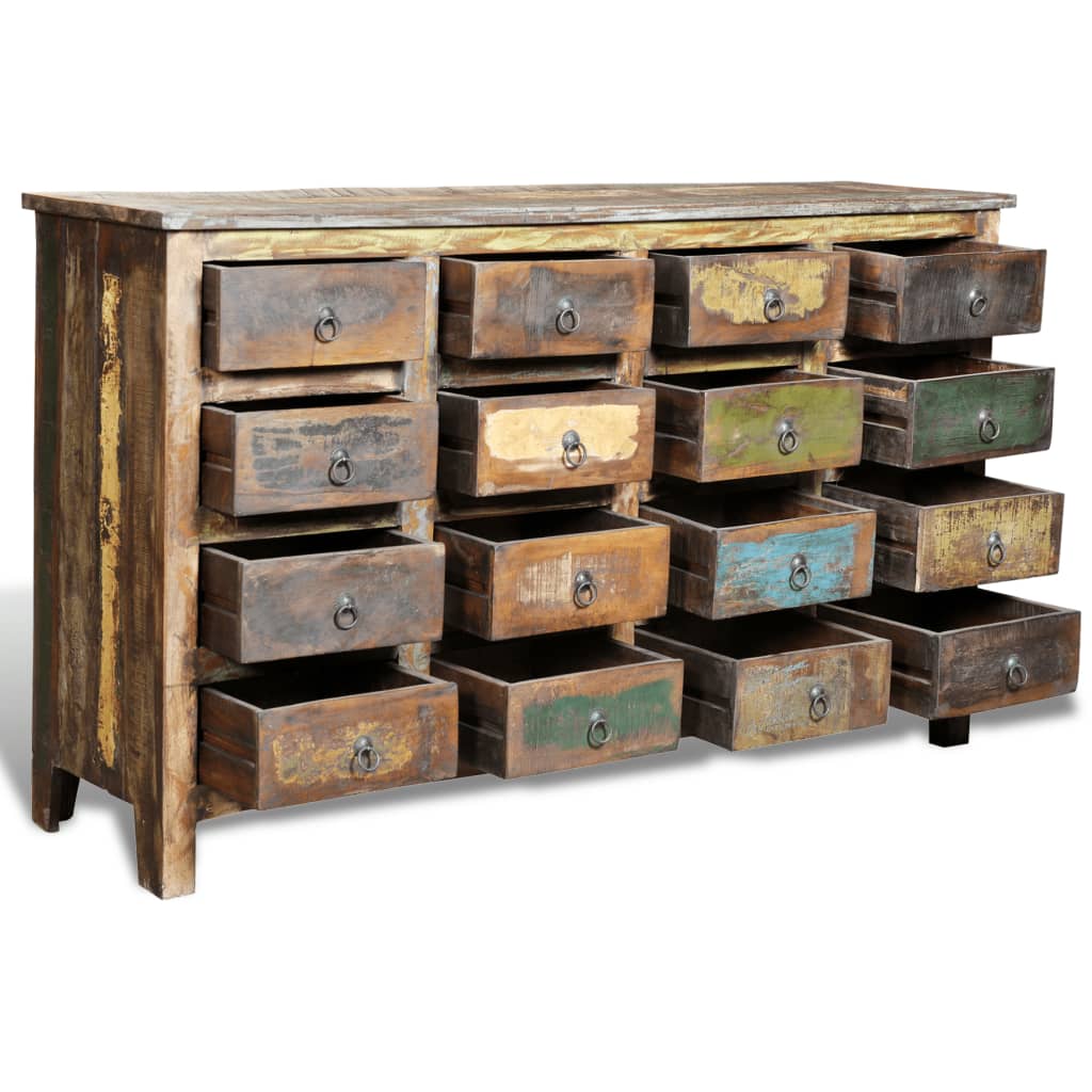 Armoire avec 16 tiroirs en style antique Bois massif recyclé - Commodes