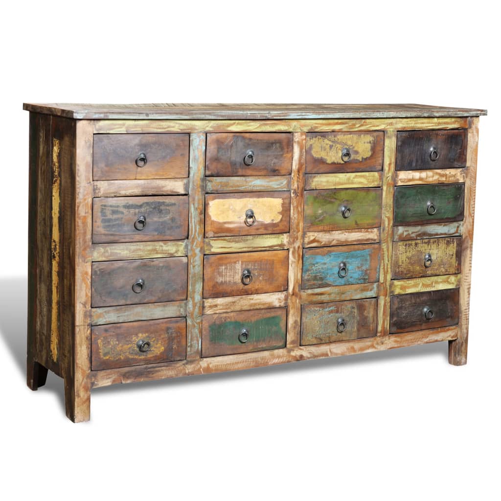 Armoire avec 16 tiroirs en style antique Bois massif recyclé - Commodes