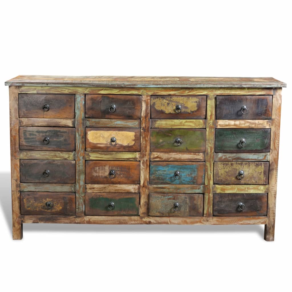 Armoire avec 16 tiroirs en style antique Bois massif recyclé - Commodes