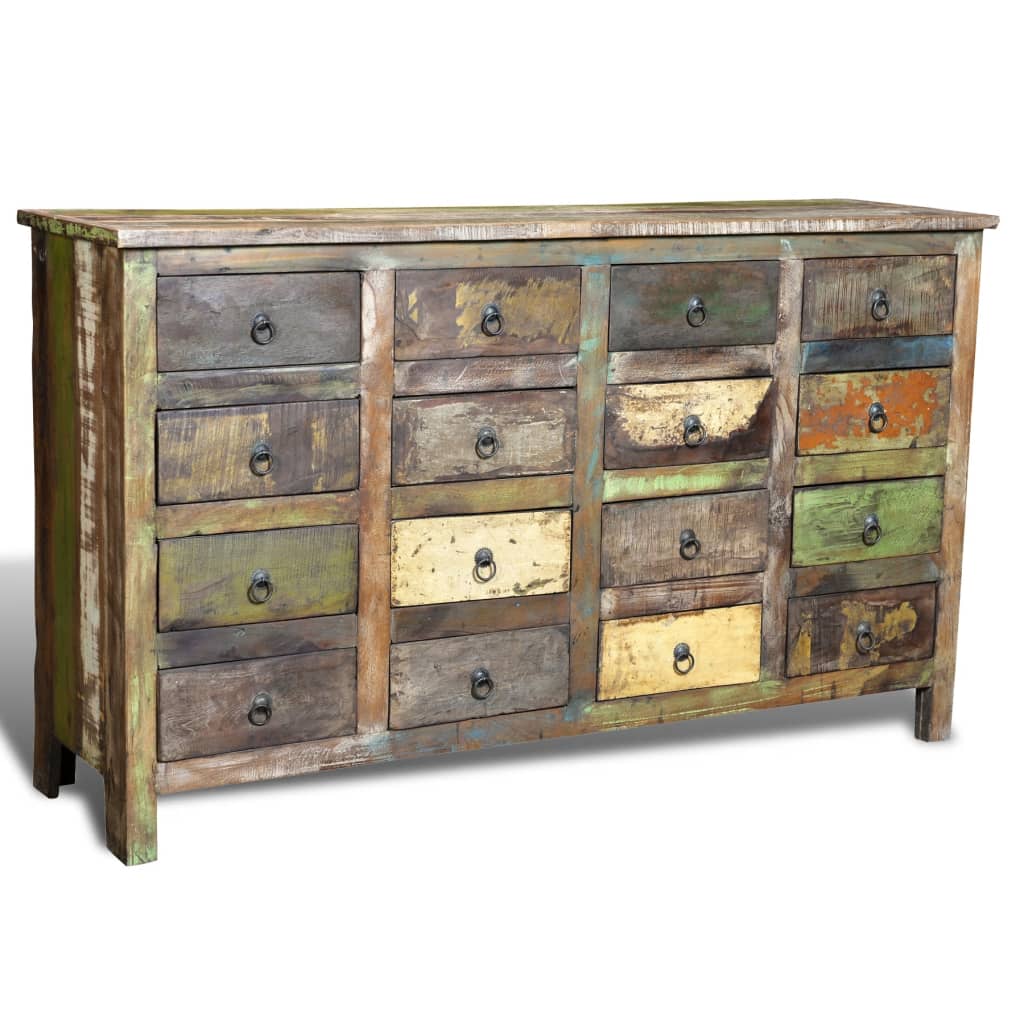 Armoire avec 16 tiroirs en style antique Bois massif recyclé - Commodes