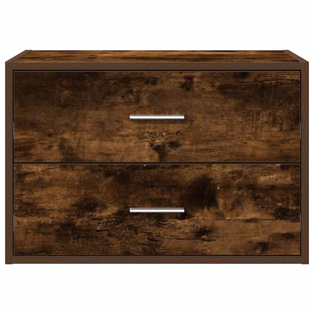 Armoire avec 2 tiroirs chêne fumé 60x31x40 cm bois d’ingénierie - Commodes