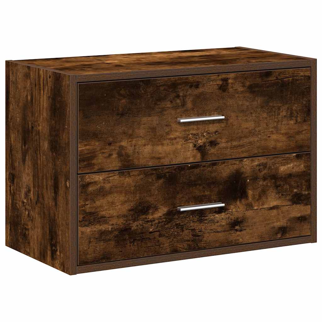 Armoire avec 2 tiroirs chêne fumé 60x31x40 cm bois d’ingénierie - Commodes