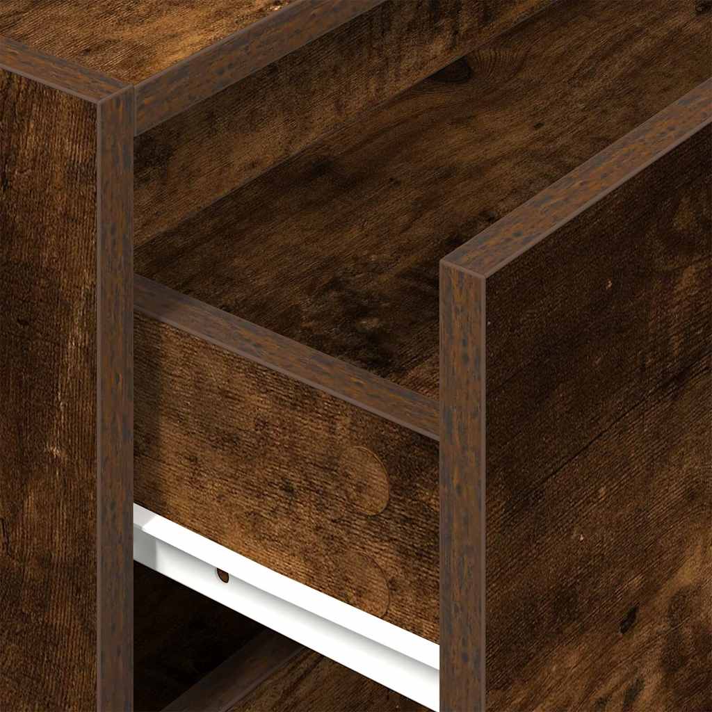 Armoire avec 2 tiroirs chêne fumé 60x31x40 cm bois d’ingénierie - Commodes