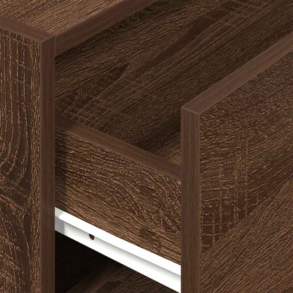 Armoire avec 2 tiroirs chêne marron 60x31x40 cm bois ingénierie - Commodes