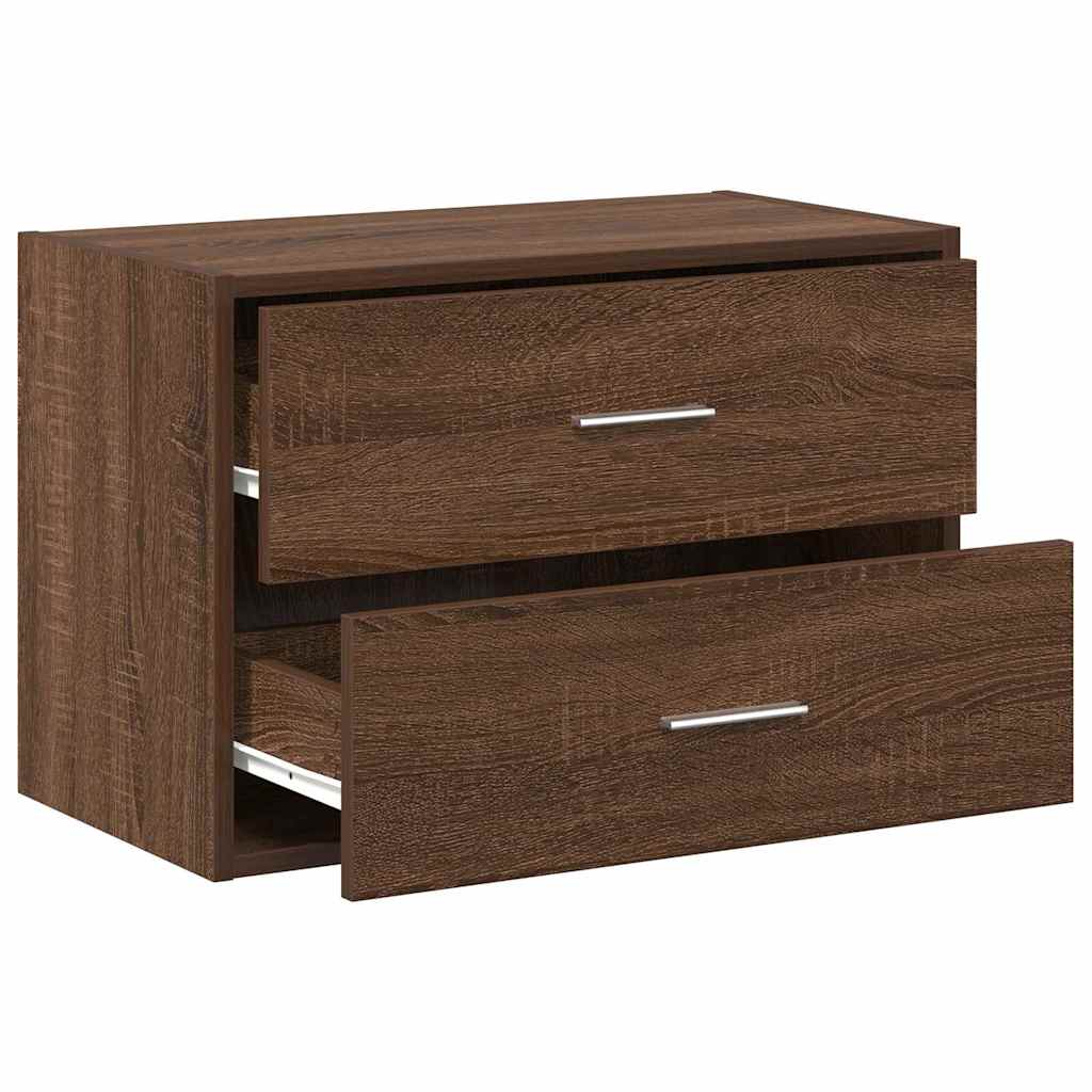 Armoire avec 2 tiroirs chêne marron 60x31x40 cm bois ingénierie - Commodes