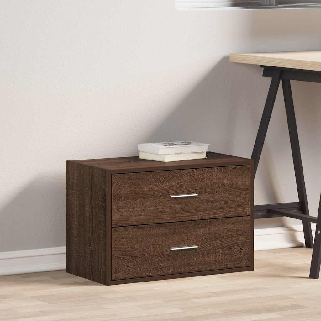 Armoire avec 2 tiroirs chêne marron 60x31x40 cm bois ingénierie - Commodes